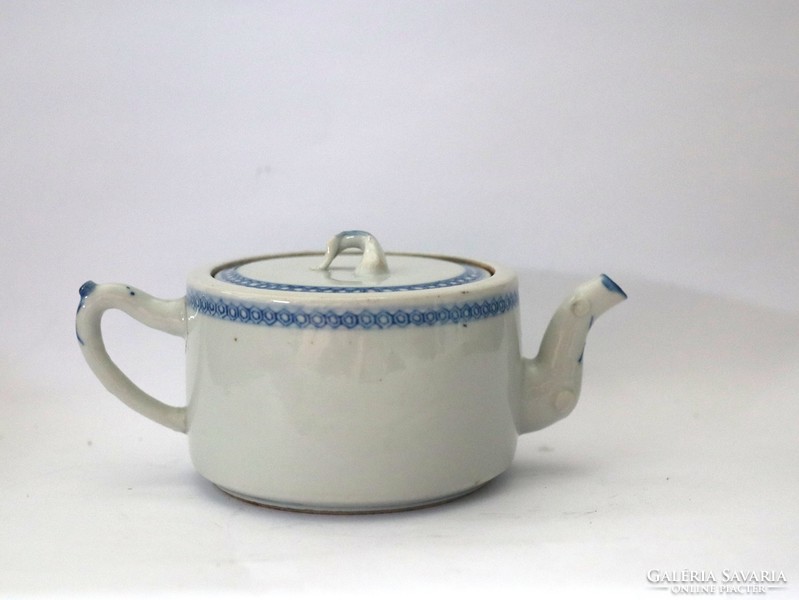 Antik kínai kék - fehér porcelán teás kanna / Antique Chinese blue-white porcelain teapot