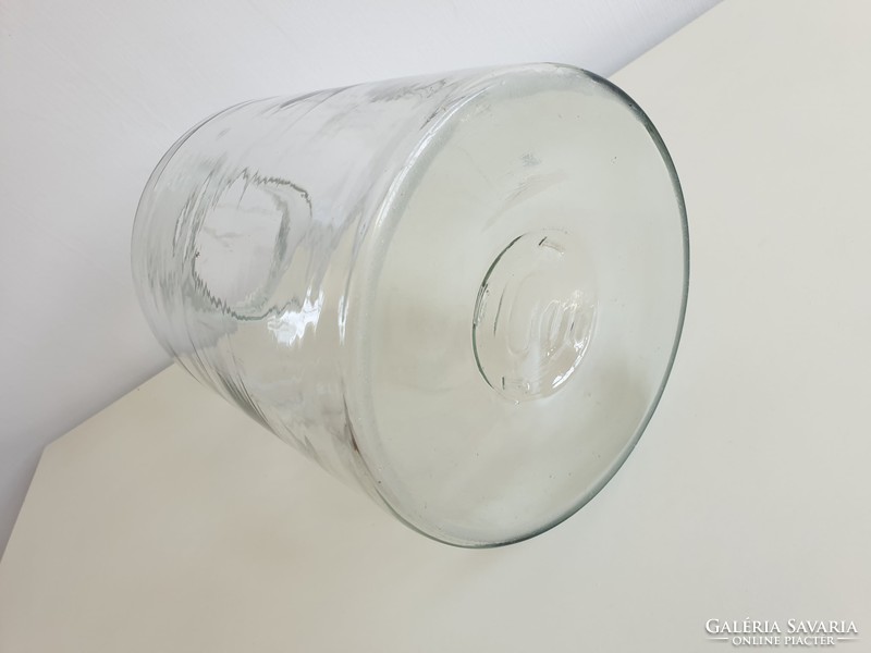 Régi fújt nagy méretű 10 L huta befőttes dunsztos üveg 40 cm vintage üveg 10 literes