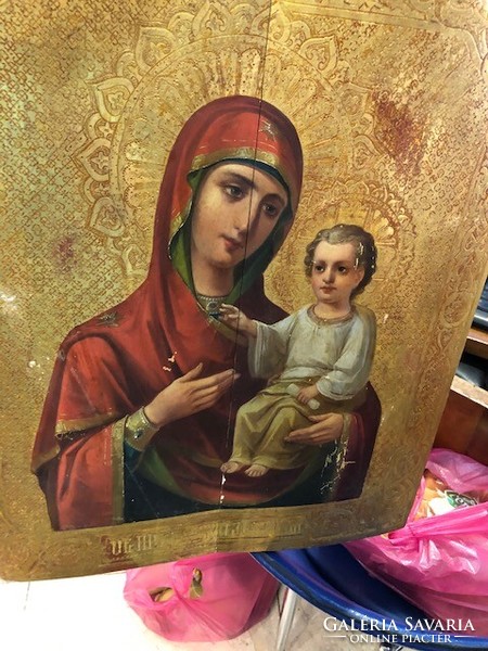 xviii. Century Russian icon, 45 x 45 cm beauty, for collectors.