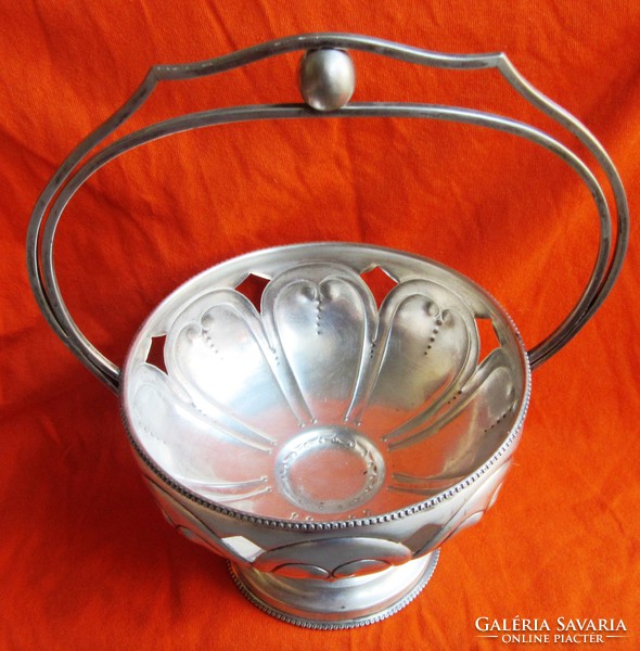 Old silver basket, marked, decorative piece, 20 cm high, diameter 12.5 cm, 287.7 gr