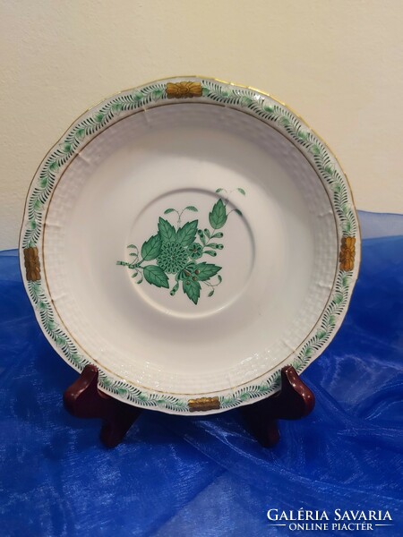 Herendi zöld Apponyi mintás,porcelán alátét, tányér