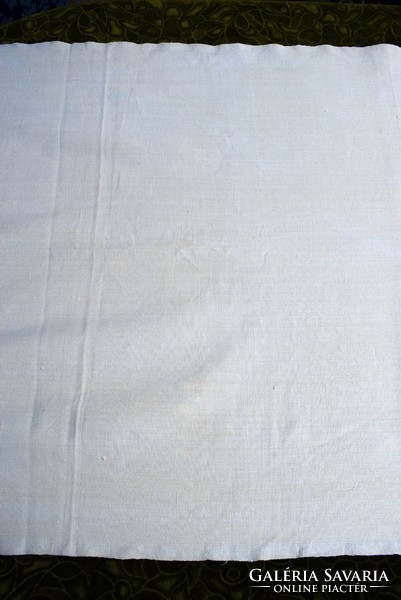 Csipkés szalagos vászon terítő abrosz kéziszőttes 175 x 70 cm + csipke