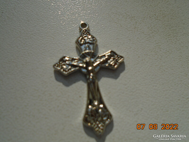 Cross pendant with a Victorian gothic vine pattern, hand made using the lost wax technique