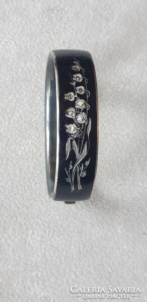 Late Biedermeier Viennese silver bracelet - mourning jewelry