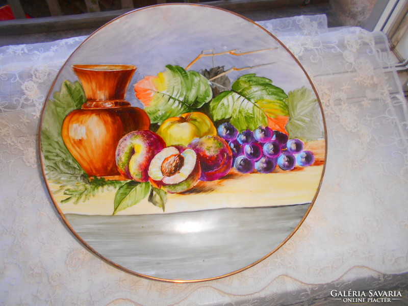 Hand painted large wall bowl 31 cm in diameter