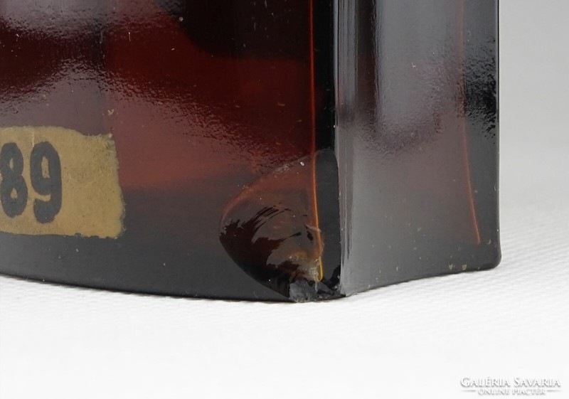 1I797 Régi barna gyógyszertári patika üveg 13.5 cm
