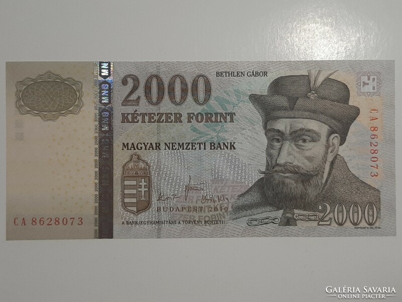 2000 Forint banknote 2010 unc rare ca series