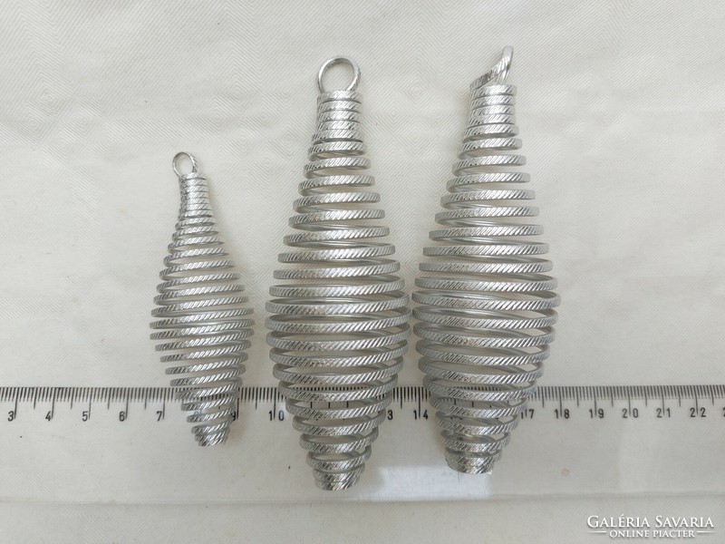 Old Christmas tree decoration silver retro icicles 3 pcs