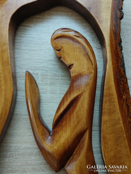 Carved female nude wall decoration 48 cm