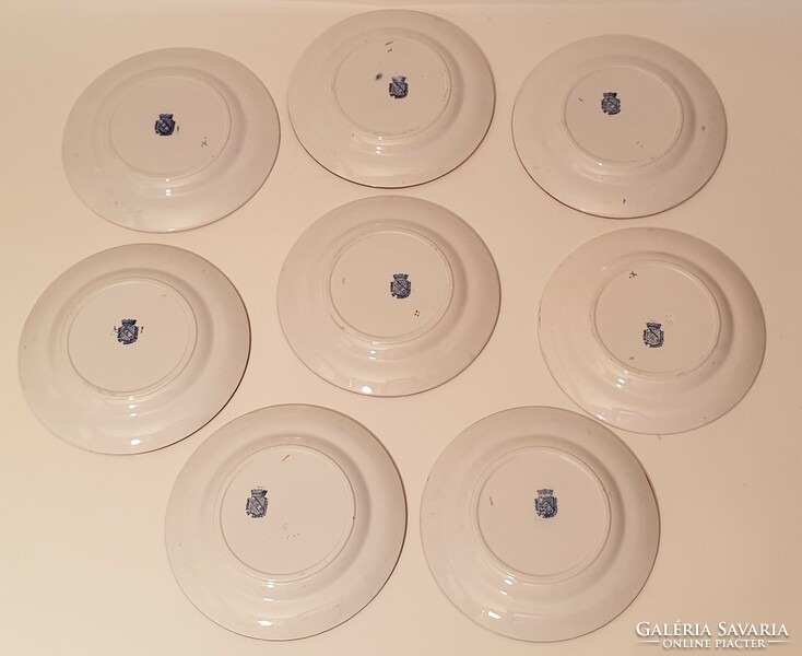 8 Sarreguemines (French), antique cake plates from the 1880s