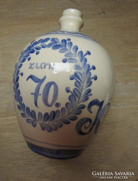 Zum 70. Hand-painted bastard - woman on the bottom of a jug. Helmet maintenance 1992