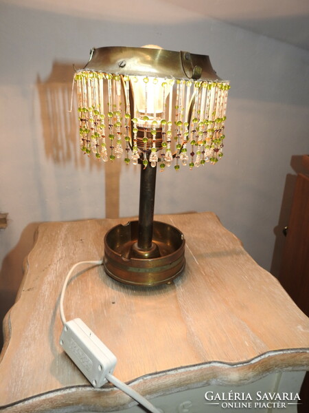 Art deco copper lamp with ashtray