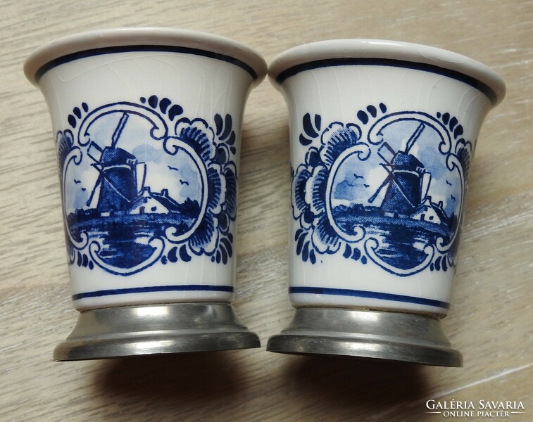 WMF alapú kézzel festett Holland kupicás pohár pár