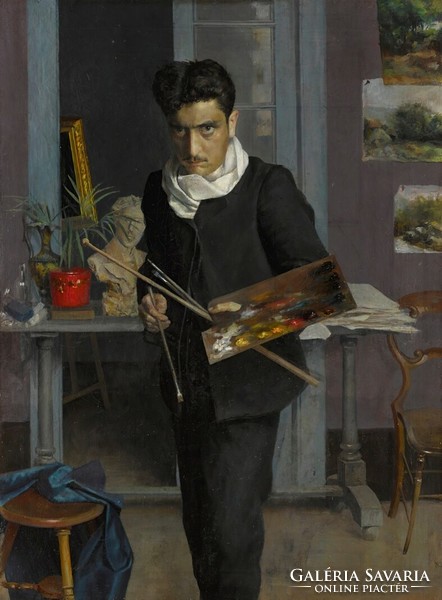 Julio torres - self-portrait while painting - reprint