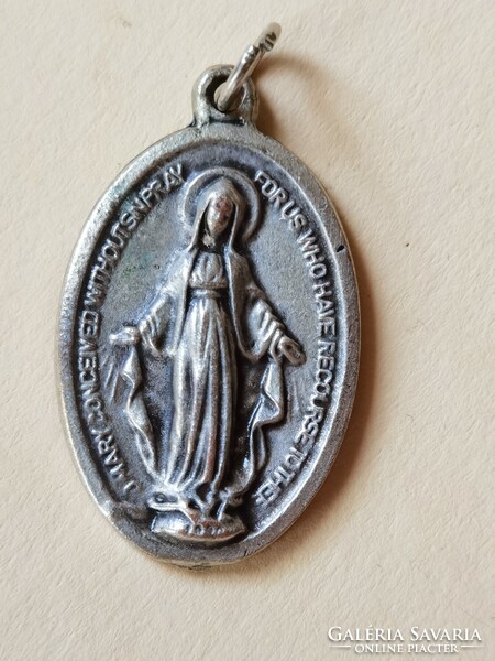 Antique miraculous medal, Mary pendant