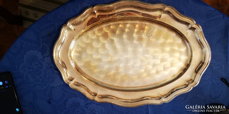 A beautiful old tray, a silver table centerpiece