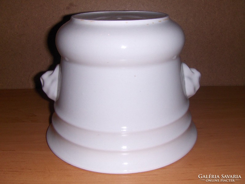 White Glazed Ceramic Lion's Ear Flower Pot (s)