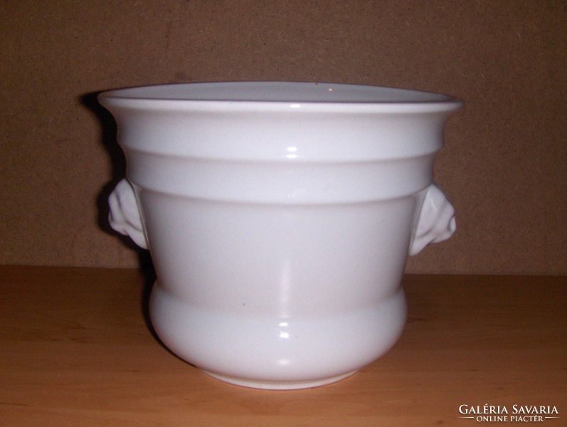 White Glazed Ceramic Lion's Ear Flower Pot (s)