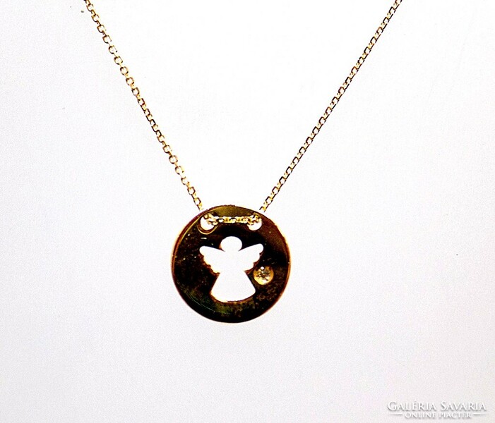 Gold necklace with angel pendant (zal-au108324