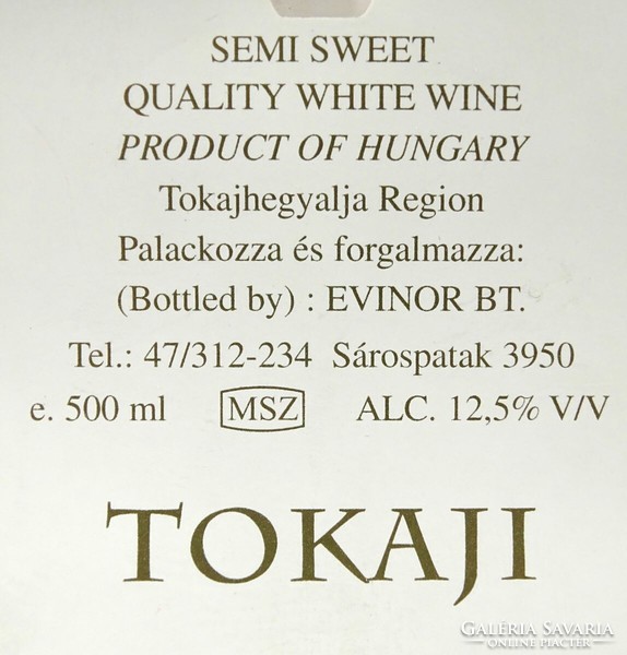 1K139 75. születésnapi ajándék bor - Tokaji Hárslevelű 2001