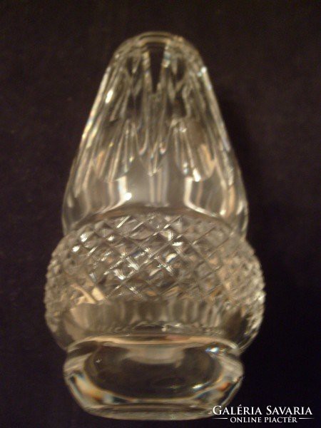 M1-12 Ü2 Antik Ólom kristály hibátlan vastag falú súlyos váza 16.5 cm-es
