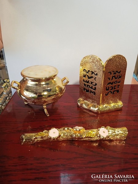 Havdala holiday set, made of copper, excellent for collectors, 3 pieces.