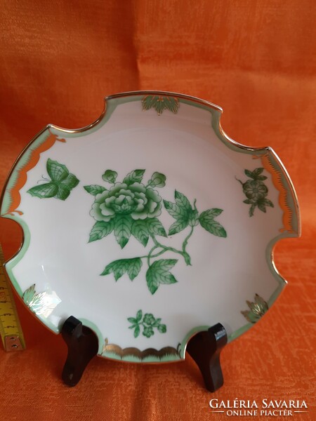 Herend green Victoria pattern porcelain ashtray