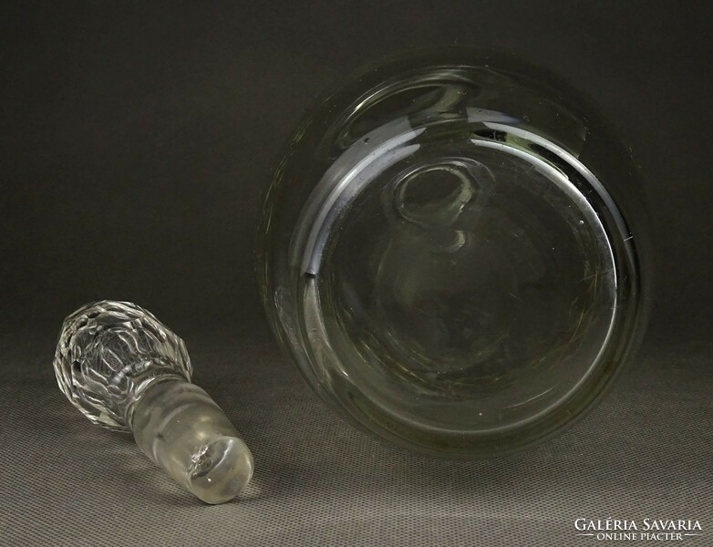 1K224 Régi fújt csiszolt asztali dugós üveg 32 cm