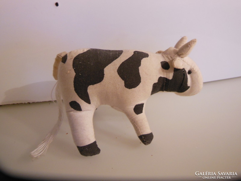 Toy - textile - 15 x 10 cm - old - cow - handmade - cotton - Austrian