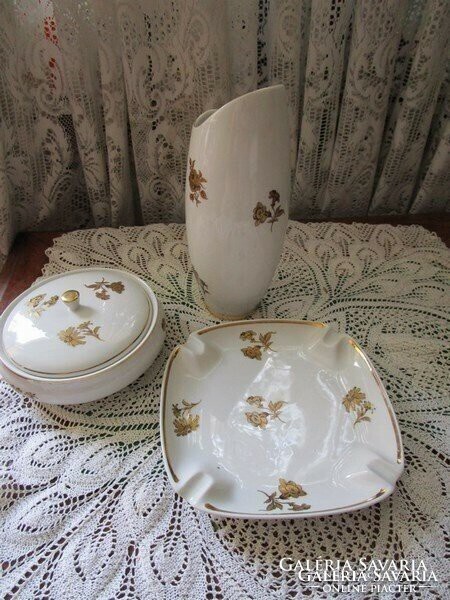 Raven house porcelain set decorated with golden roses with pictures s