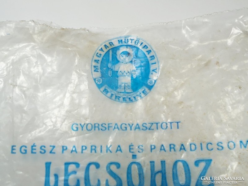 Retro Gyorsfagyasztott egészpaprika - nejlon nylon zacskó - Magyar Hűtőipari V. Mirelite - 1982-es