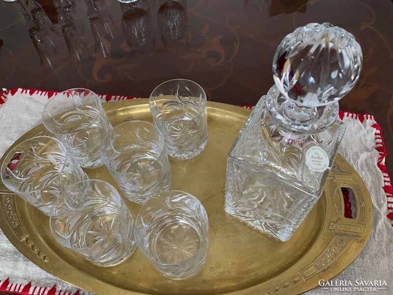 Polished lip crystal whiskey drink set 7 pcs
