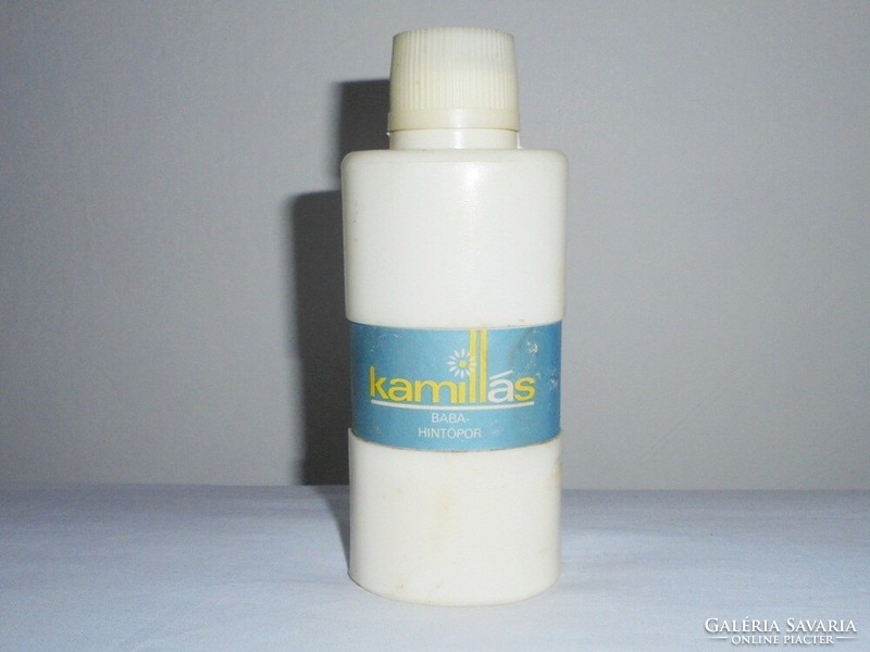 Retro camomile baby dusting powder plastic box fflacon - manufacturer caola - from the 1970s-1980s