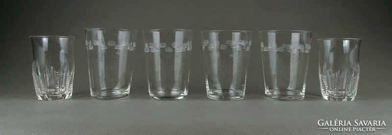 1K163 old mixed polished glass glass set 6 pieces