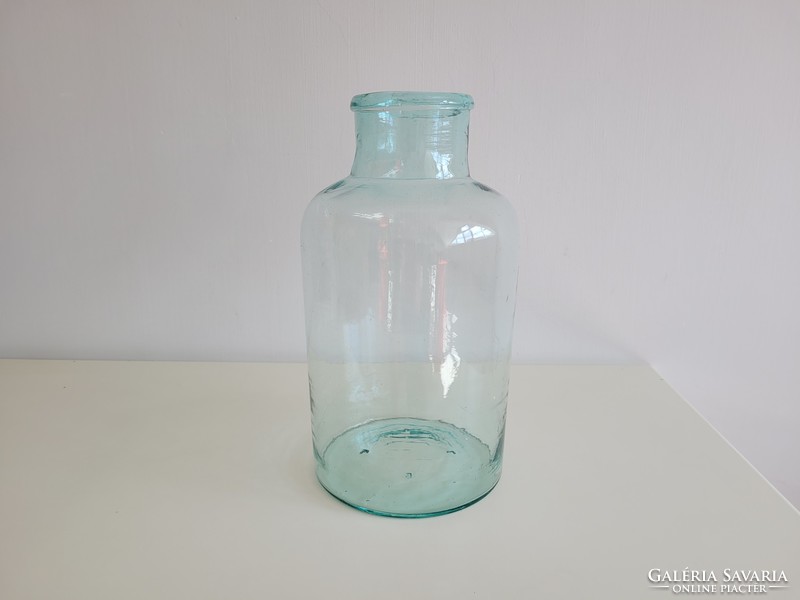 Old vintage large 10 liter green turquoise canning jar teal 10 l