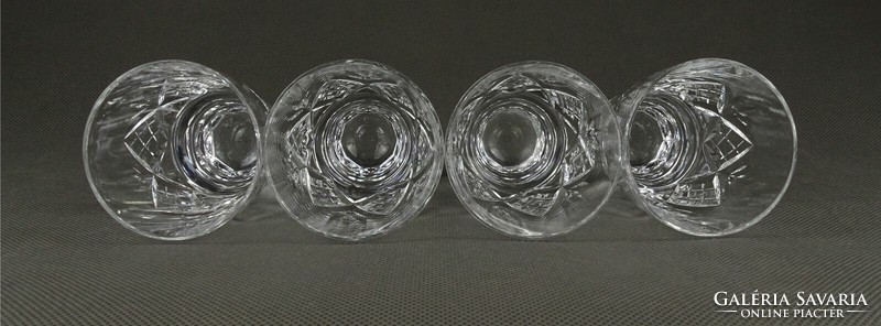 1K162 Régi csiszolt üveg pohár készlet 4 darab