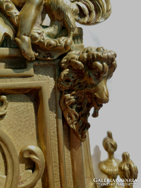Antik réz nagyméretű szobros ritka francia Cartel falióra ELADÓ / BÉRELHETŐ