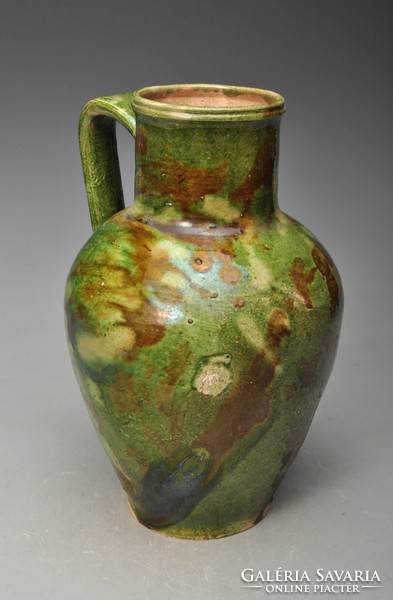 Rare Gömör (gács) thin-walled kanta with continuous glaze, water jug, 28 cm