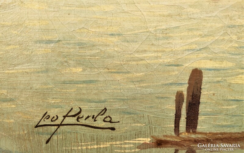 KARL KAUFMANN (LEO PERLA 1843 - 1902) Vitorlások a tengeren c festménye EREDETI GARANCIÁVAL !!