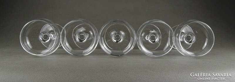 1K164 Régi gyönyörű talpas üveg pohár készlet 5 darab