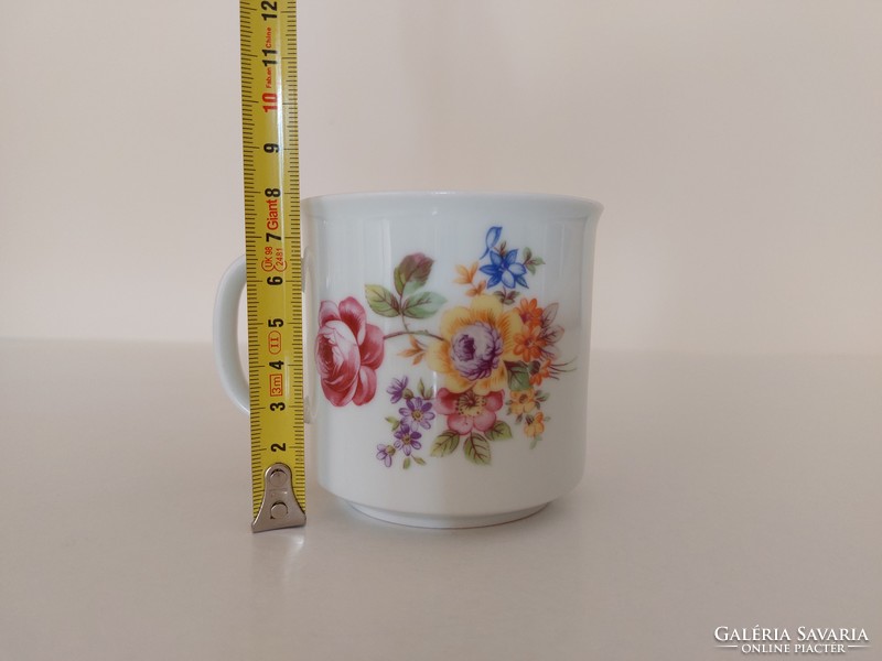 Régi Colditz porcelán virágos bögre retro teás csésze