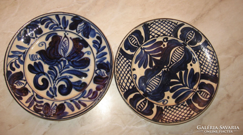 Pair of old painted 40 year old corundum plates