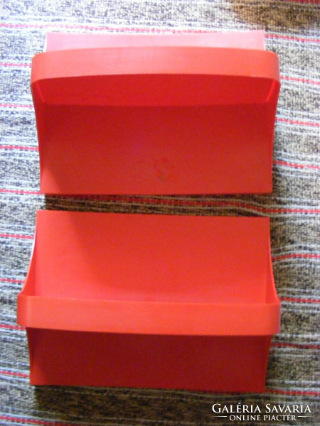 2 retro red plastic shelves