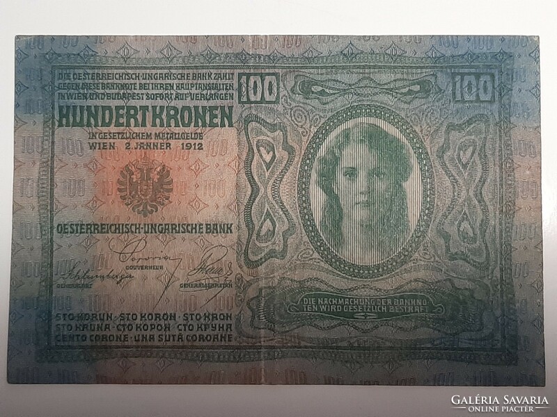 100 korona 1912 EF szép állapotban