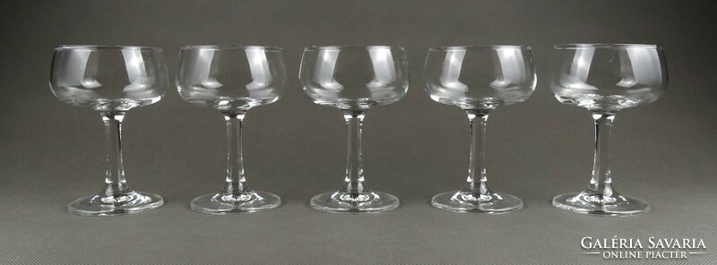 1K164 old beautiful stemmed glass set of 5 pieces