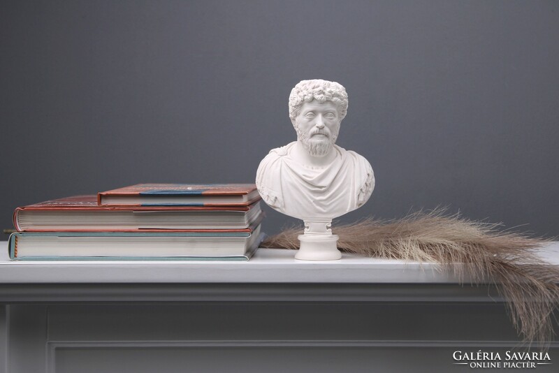 Marcus Aurelius Szobor reprodukció - Római Császár Mellszobor (Kicsi) 17cm