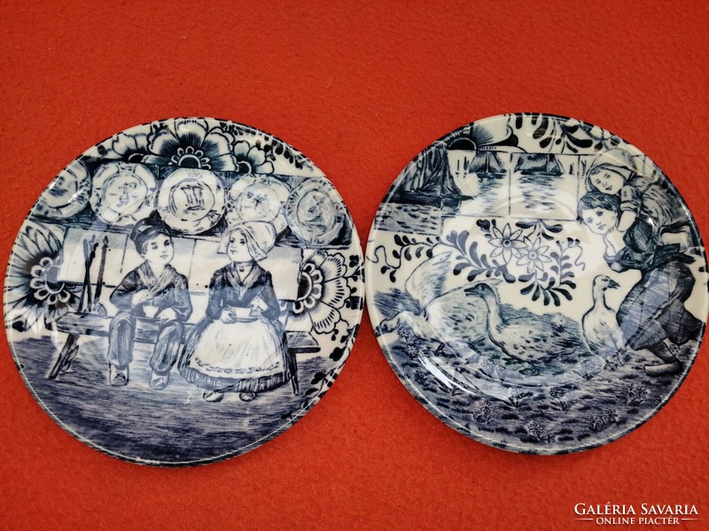 "Delfts" (BOCH BELGIUM), 6 db porcelán kis tálka, pohár alátét, dekoráció