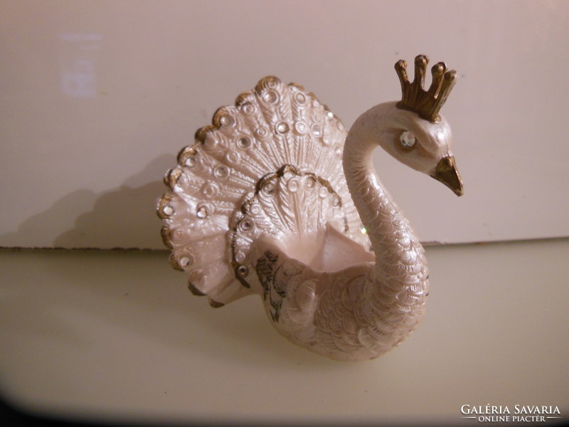 Statue - swan - usa - 9 x 9 x 8 cm - rhinestones on tail feathers - resin - flawless