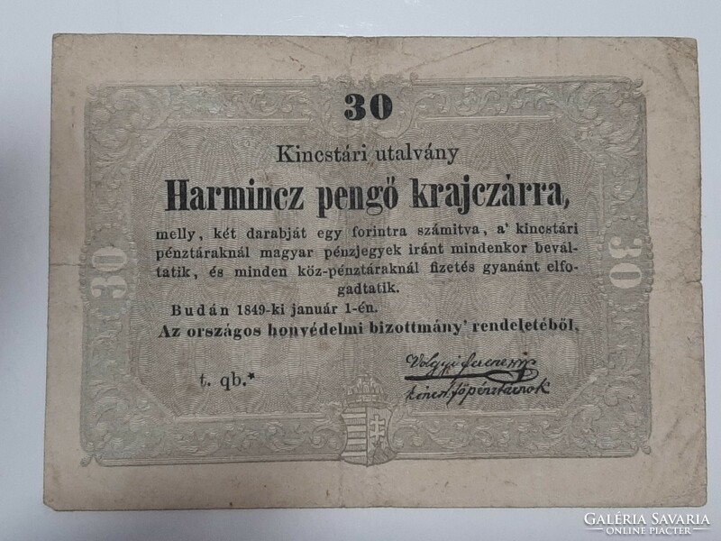 30 Harmincz pengő krajčar 1849 stars