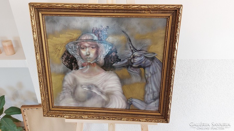 (K) Herpai Zoltán csodás festménye  69x60 cm kerettel